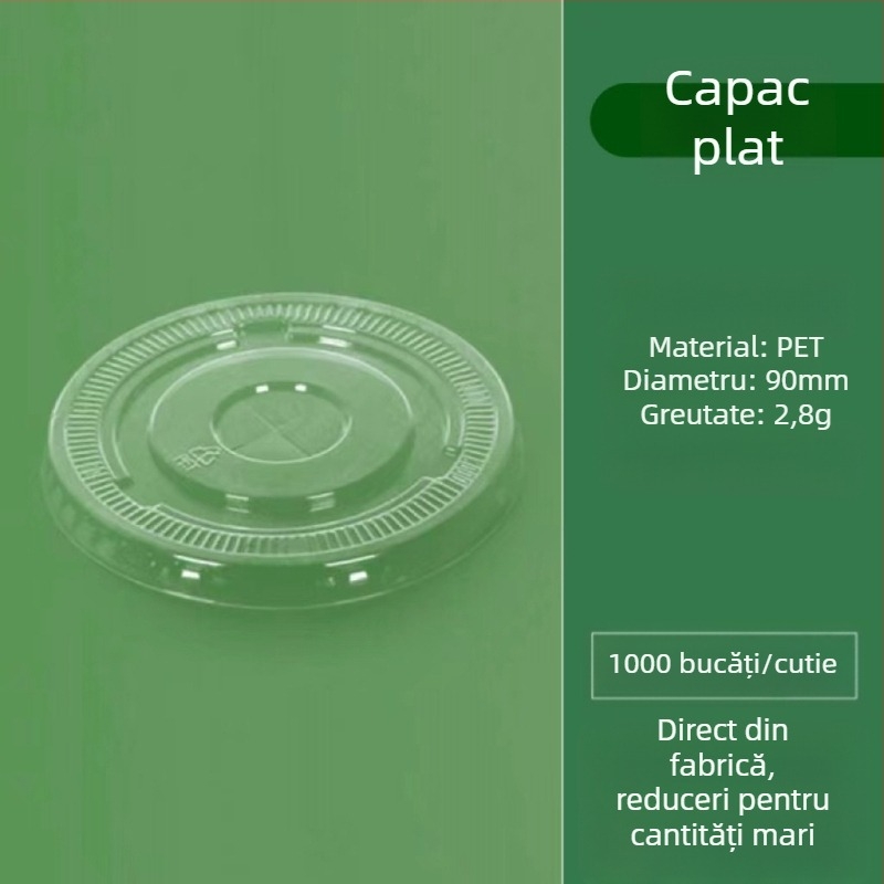 Pahar PET transparent, de unică folosință, în formă de U, diametrul 90 mm, capacitate 301–400 ml, pentru ceai cu lapte, cafea și băuturi reci, ambalare pentru take-out