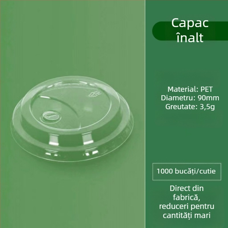Pahar PET transparent, de unică folosință, în formă de U, diametrul 90 mm, capacitate 301–400 ml, pentru ceai cu lapte, cafea și băuturi reci, ambalare pentru take-out