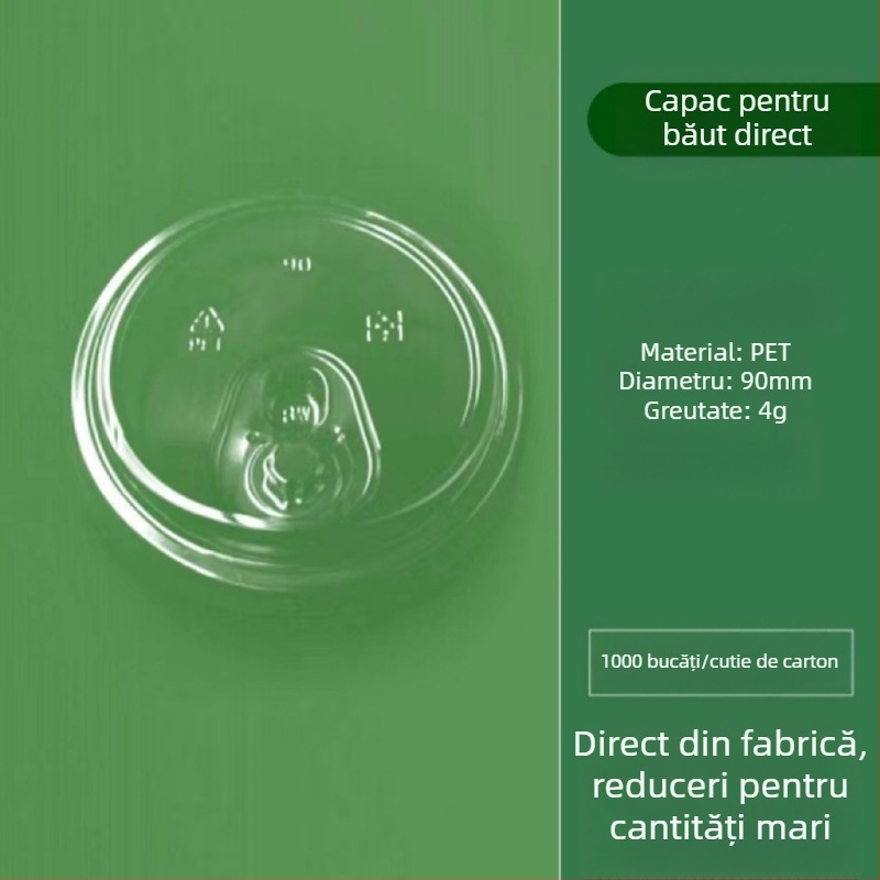 Pahar PET transparent, de unică folosință, în formă de U, diametrul 90 mm, capacitate 301–400 ml, pentru ceai cu lapte, cafea și băuturi reci, ambalare pentru take-out