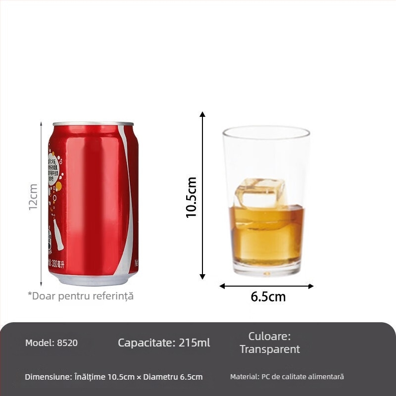 Pahar de băuturi din policarbonat, rezistent la spargere, la temperaturi ridicate și scăzute, lavabil în mașina de spălat vase, pentru casă și birou