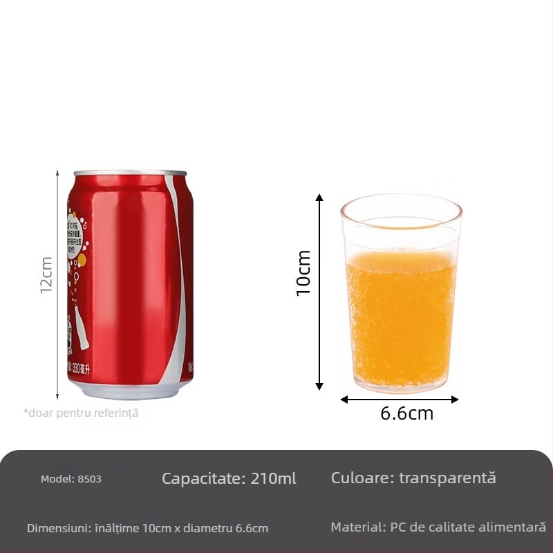 Pahar de băuturi din policarbonat, rezistent la spargere, la temperaturi ridicate și scăzute, lavabil în mașina de spălat vase, pentru casă și birou