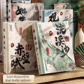 Carte informativă în stil chinezesc pentru poezie și literatură, dosar de documente, mapă groasă