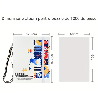 Organizator puzzle 1000 piese, cu album de postere A1 și dosar A2 pentru colecție, 60 de pagini, material PP