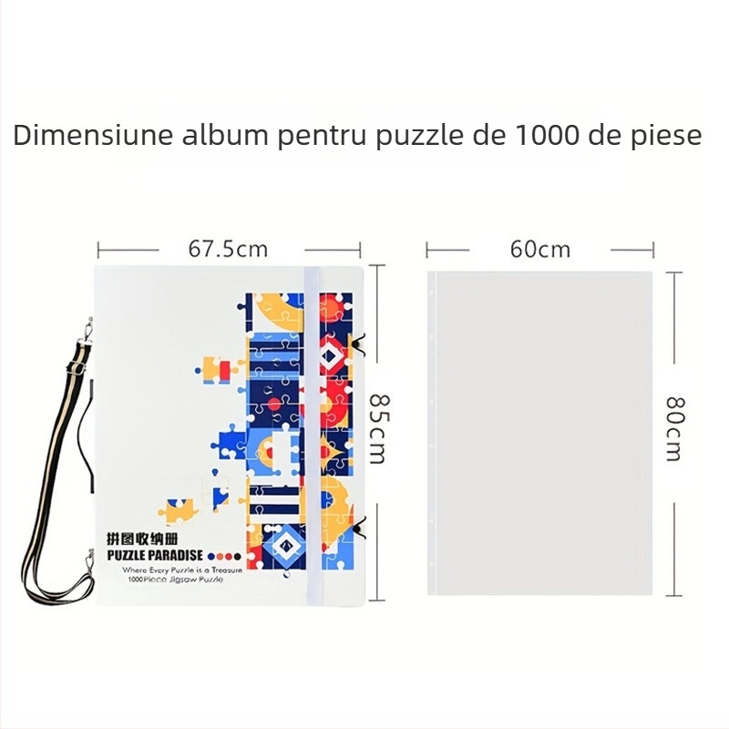 Organizator puzzle 1000 piese, cu album de postere A1 și dosar A2 pentru colecție, 60 de pagini, material PP