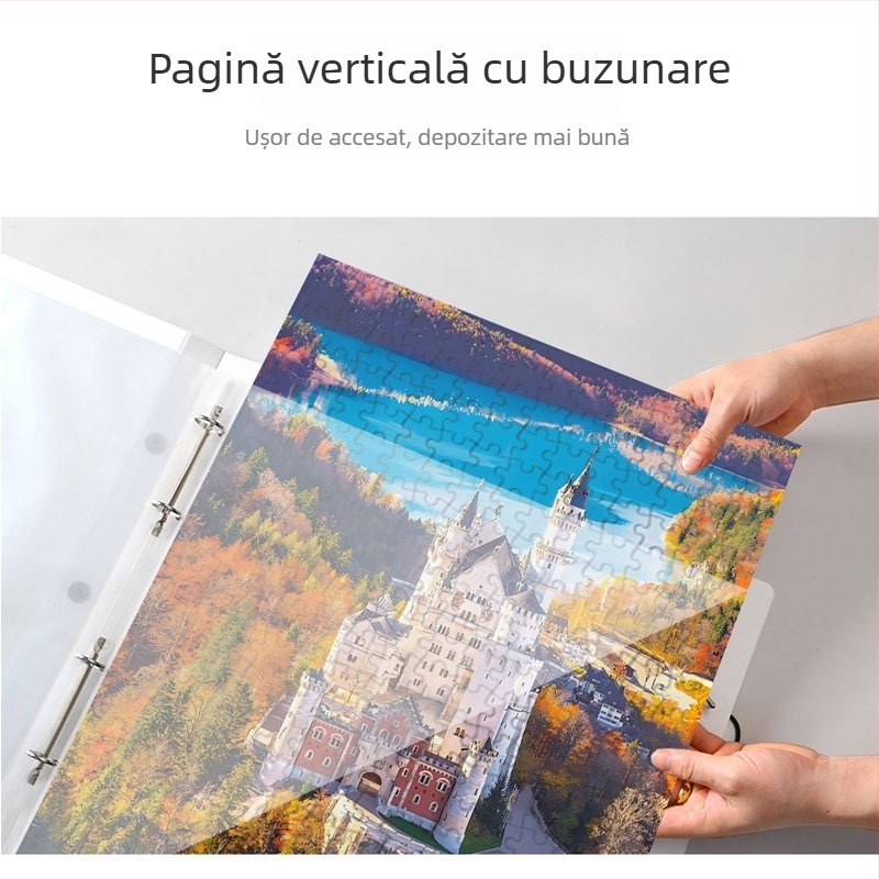Organizator puzzle 1000 piese, cu album de postere A1 și dosar A2 pentru colecție, 60 de pagini, material PP