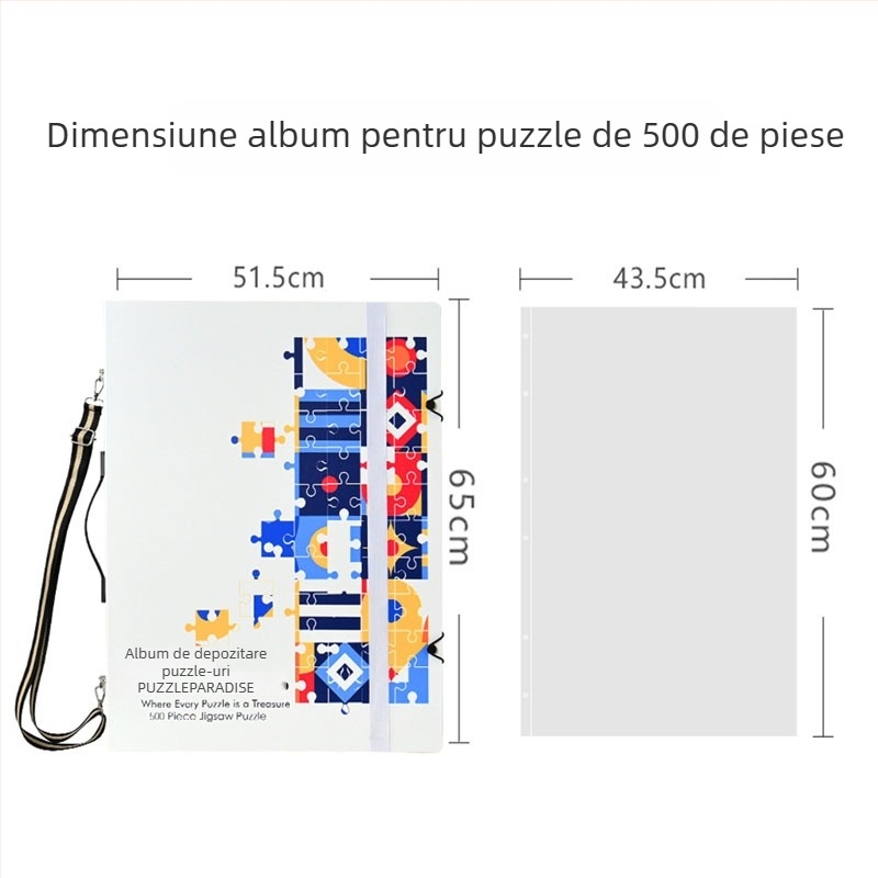Organizator puzzle 1000 piese, cu album de postere A1 și dosar A2 pentru colecție, 60 de pagini, material PP