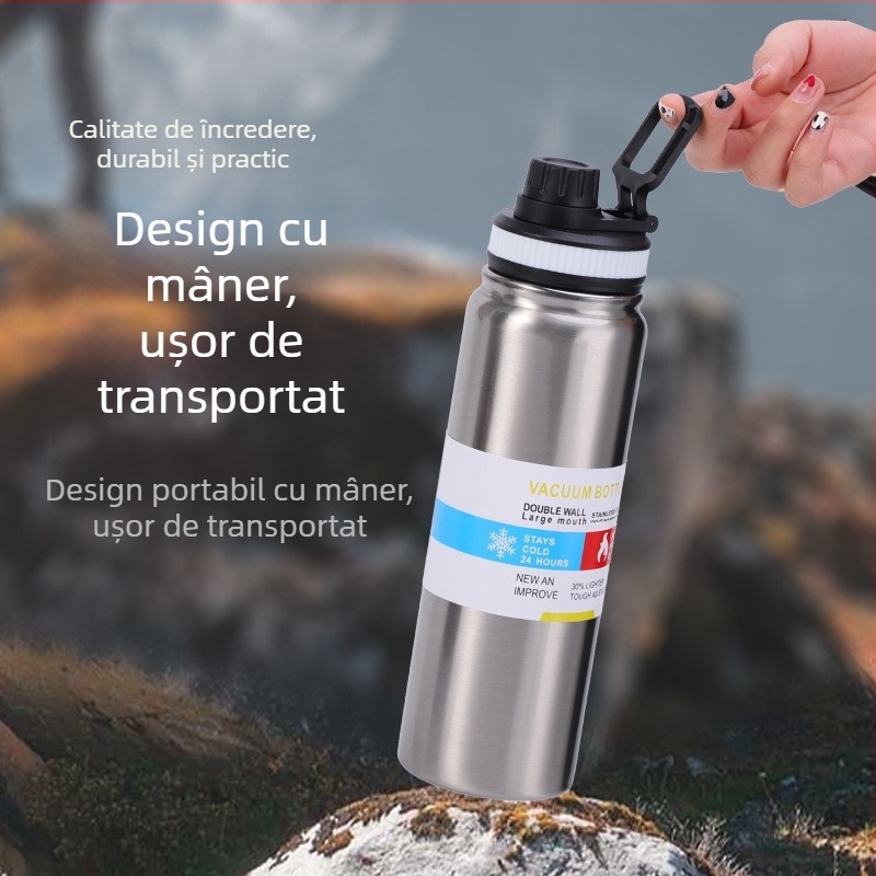 Termos cu capacitate mare, izolat pentru activități în aer liber: ciclism, drumeții, camping și călătorii