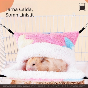 Hamac cald cu două straturi pentru animale de companie mici, suspendat.