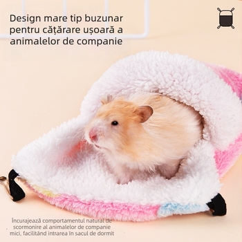 Hamac cald cu două straturi pentru animale de companie mici, suspendat.