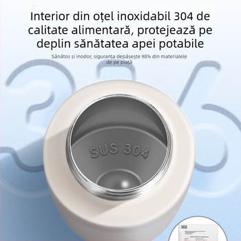 Cană de apă izolată, cu deblocare prin amprentă, inteligentă, cu pai, pentru elevi