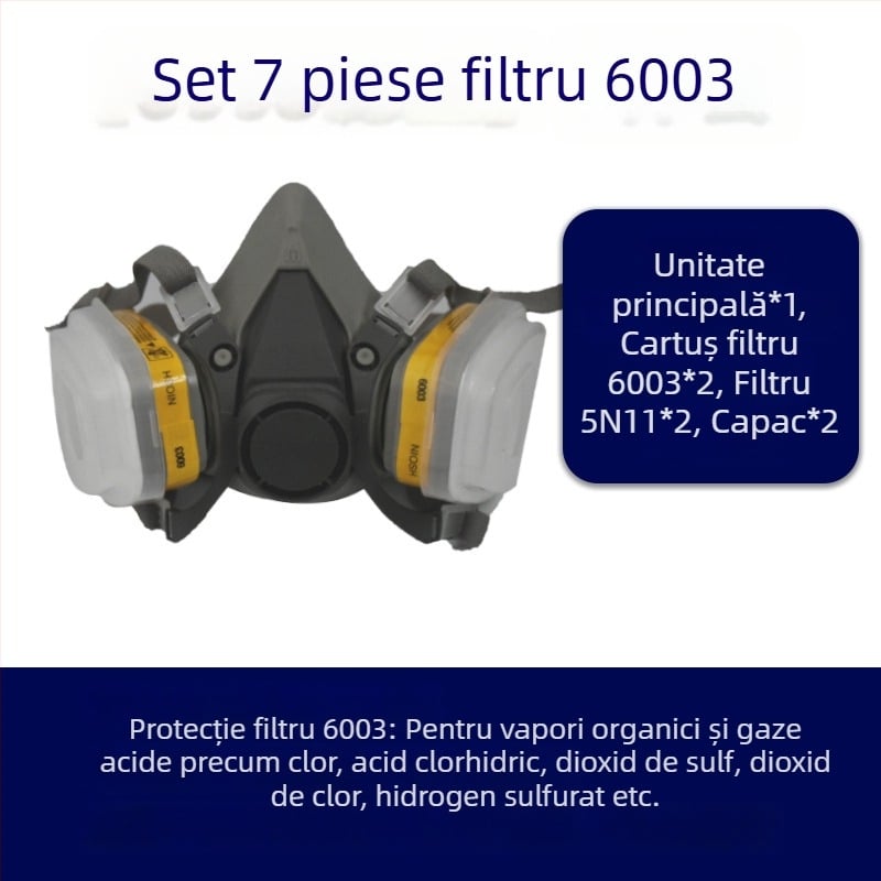 Cutie de filtru cu cărbune activ 6001–6006, accesorii pentru mască de protecție împotriva gazelor