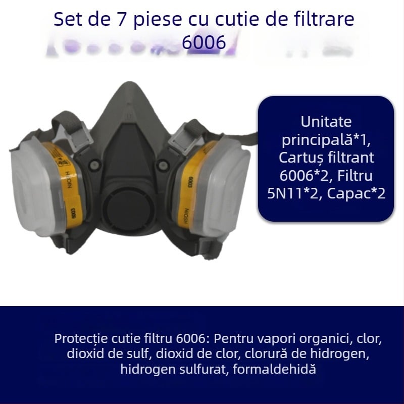 Cutie de filtru cu cărbune activ 6001–6006, accesorii pentru mască de protecție împotriva gazelor