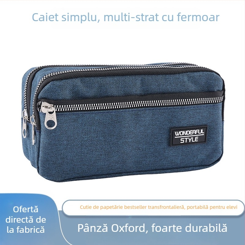 Penar cu mai multe compartimente, capacitate mare, pentru elevi; personalizabil pentru învățământ primar și gimnazial.