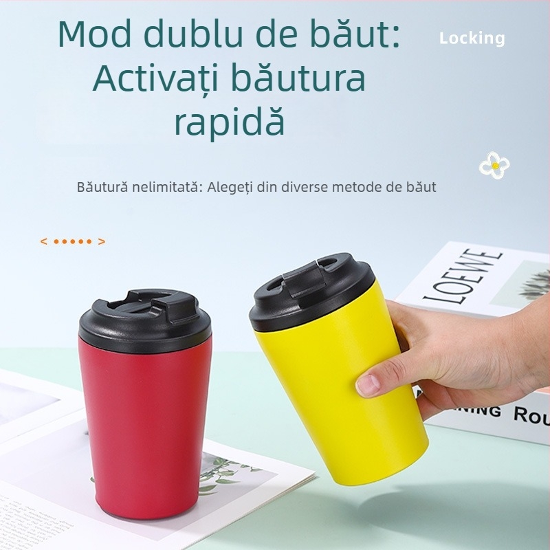 Cană termică din oțel inoxidabil, cu scară de măsurare, portabilă pentru bărbați și femei, personalizabilă cu logo