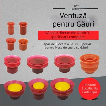 Duză de vid cu orificii pentru blocarea orificiului de la capacul sticlei — cap mare din silicon, pentru manipulator robotic, duză de aspirație, pneumatic, automatizare la temperaturi înalte