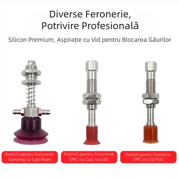 Duză de vid cu orificii pentru blocarea orificiului de la capacul sticlei — cap mare din silicon, pentru manipulator robotic, duză de aspirație, pneumatic, automatizare la temperaturi înalte