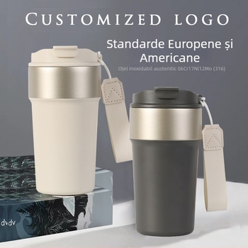 Cană termoizolantă pentru cafea cu logo personalizat, din oțel inoxidabil 316, cadou corporativ premium