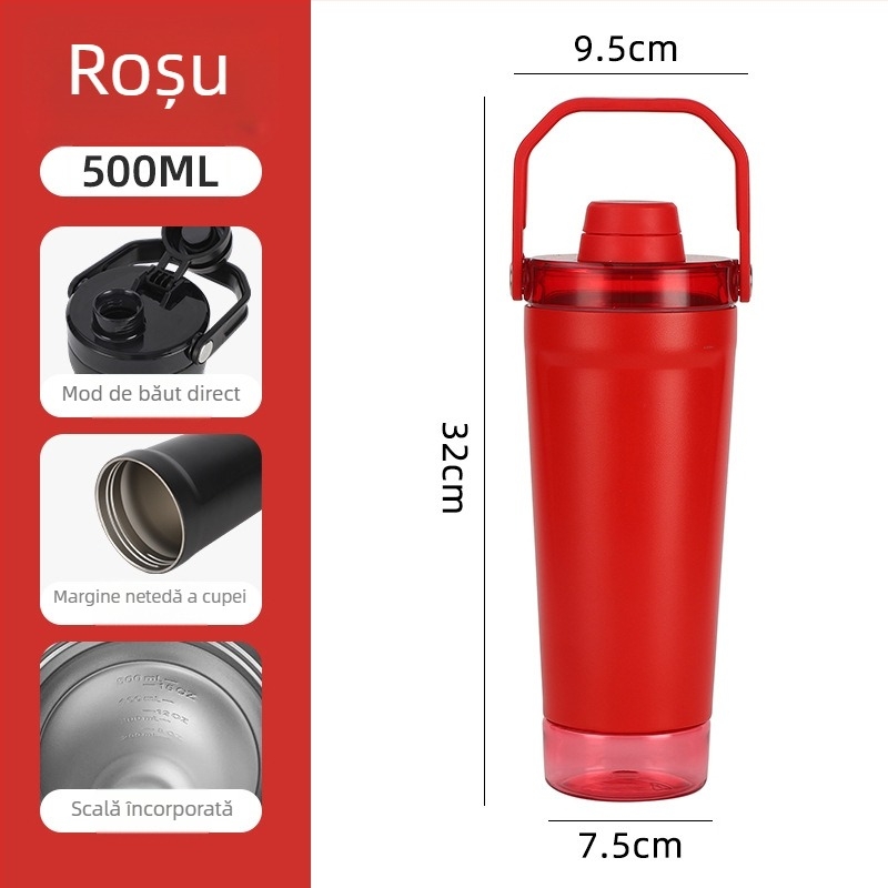 Cană termoizolantă din oțel inoxidabil 304, shaker cu vid, capacitate mare