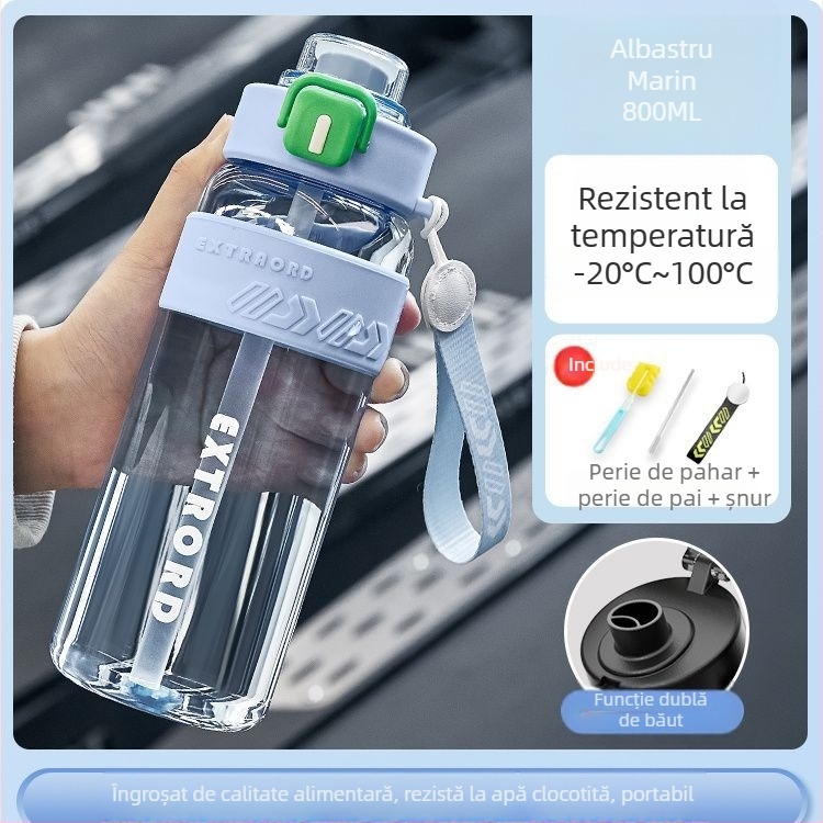 Sticlă de apă sport pentru elevi — portabilă, rezistentă la temperaturi înalte, model de vară 2025, volum mare pentru antrenamente în aer liber