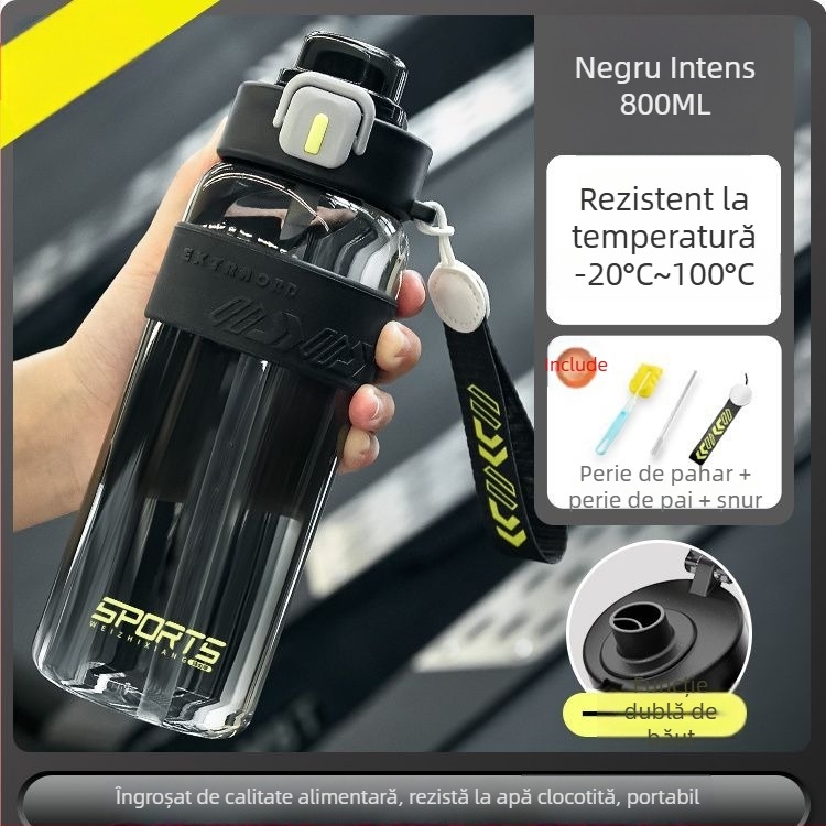 Sticlă de apă sport pentru elevi — portabilă, rezistentă la temperaturi înalte, model de vară 2025, volum mare pentru antrenamente în aer liber