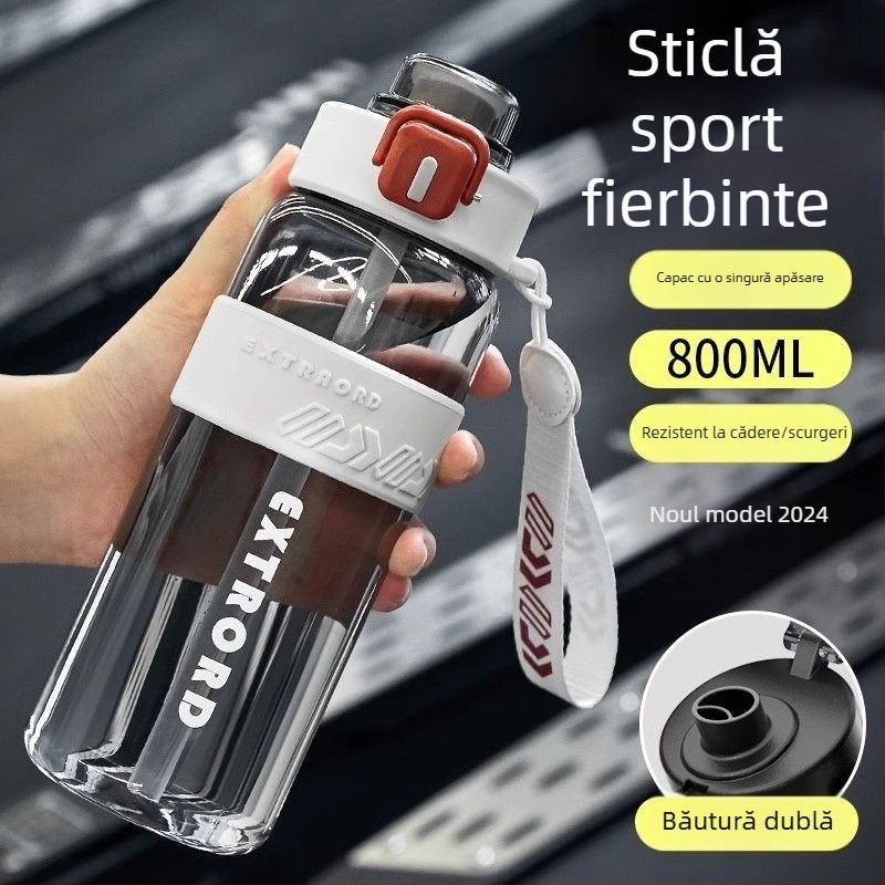 Sticlă de apă sport pentru elevi — portabilă, rezistentă la temperaturi înalte, model de vară 2025, volum mare pentru antrenamente în aer liber