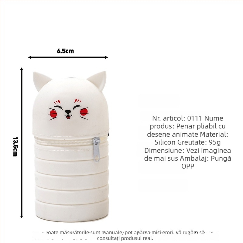 Penar din silicon cu design desen animat – penar școlar portabil