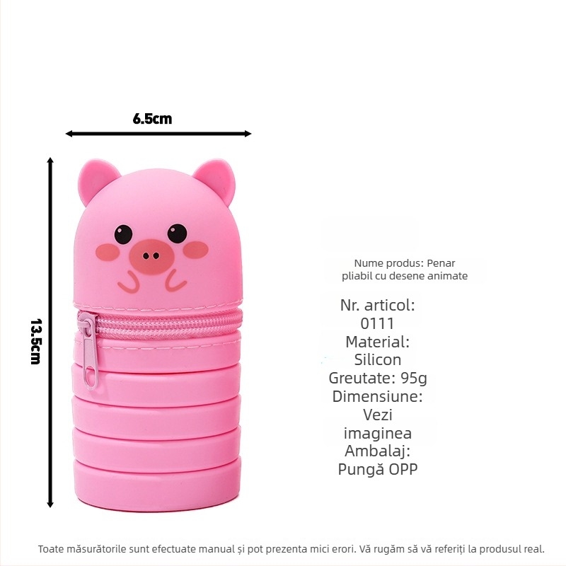 Penar din silicon cu design desen animat – penar școlar portabil