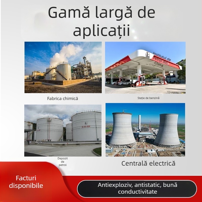 Clema de împământare electrostatică anti-explozie, din oțel inoxidabil 304, cu capete duble, pentru uz în fabrici chimice și stații de carburanți.