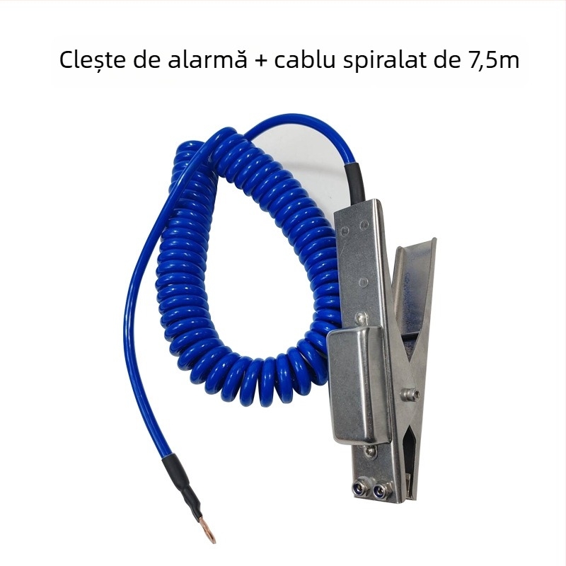 Clema de împământare electrostatică anti-explozie, din oțel inoxidabil 304, cu capete duble, pentru uz în fabrici chimice și stații de carburanți.