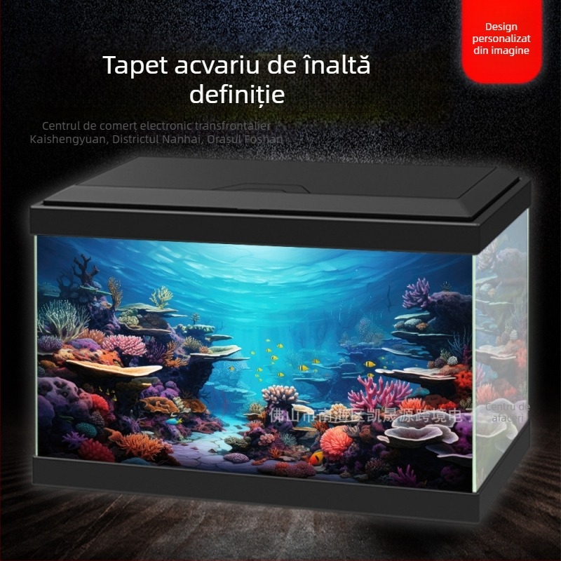 Fundal HD 5D pentru acvariu cu autocolant pentru peisaj – autoadeziv, fără reziduuri, film de fundal de înaltă definiție