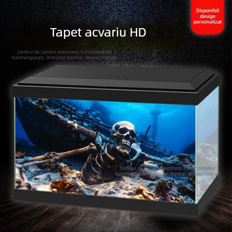 Fundal HD 5D pentru acvariu cu autocolant pentru peisaj – autoadeziv, fără reziduuri, film de fundal de înaltă definiție