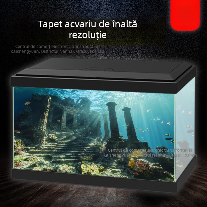 Fundal HD 5D pentru acvariu cu autocolant pentru peisaj – autoadeziv, fără reziduuri, film de fundal de înaltă definiție