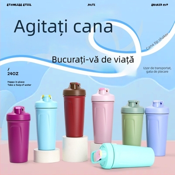  Cana izolată din oțel inoxidabil 304 cu scară, culoare solidă, pentru uz casnic, ceașcă de cafea, shaker portabil pentru pudră de proteine