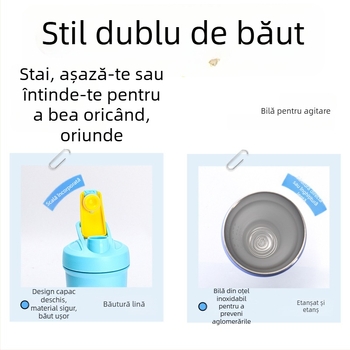  Cana izolată din oțel inoxidabil 304 cu scară, culoare solidă, pentru uz casnic, ceașcă de cafea, shaker portabil pentru pudră de proteine