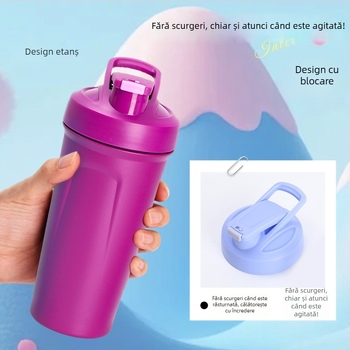  Cana izolată din oțel inoxidabil 304 cu scară, culoare solidă, pentru uz casnic, ceașcă de cafea, shaker portabil pentru pudră de proteine