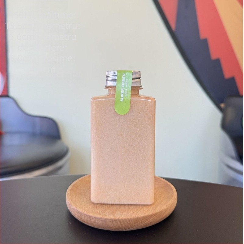Sticlă de suc stil influencer, din plastic Tritan verde, cu capac cu orificiu și pai