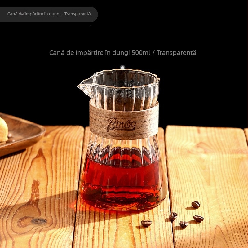 Bincoo Set cafea cu cană cu dungi pentru preparare manuală, filtru de cafea, ceainic Cloud și ceașcă japoneză pentru cold brew