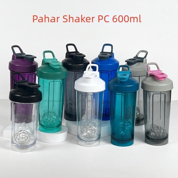 Cana pentru shake de proteine, 600 ml, PC Tritan, din plastic, pentru sport în aer liber, portabil