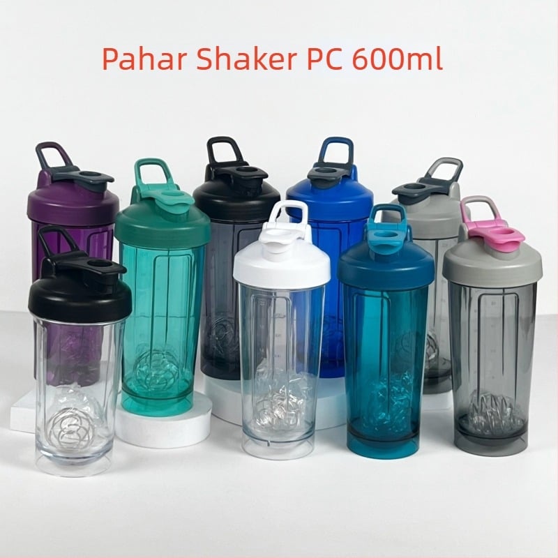 Cana pentru shake de proteine, 600 ml, PC Tritan, din plastic, pentru sport în aer liber, portabil