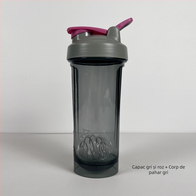 Cana pentru shake de proteine, 600 ml, PC Tritan, din plastic, pentru sport în aer liber, portabil