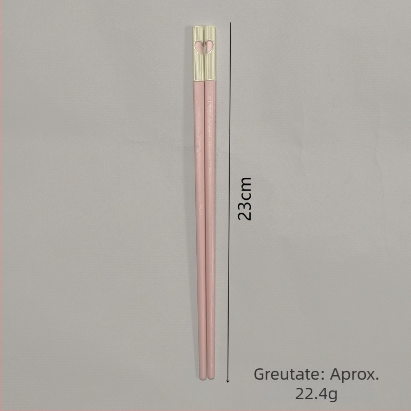 Bețișoare de plastic pentru mâncare, design drăguț roz în formă de inimă, pentru hot pot, uz casnic, 5 perechi, antiderapante