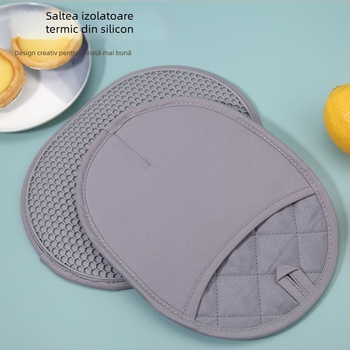 Plăcuță izolatoare din silicon pentru bucătărie, cu mănuși de cuptor rezistente la căldură