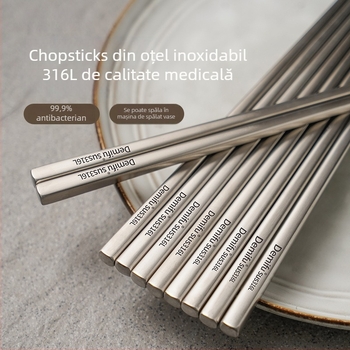 Bețișoare din oțel inoxidabil 316L pentru uz casnic, de înaltă clasă, antibacteriale, rezistente la mucegai, destinate fiecărui membru al familiei, senzație de lux discret, aspect premium, antialunecare