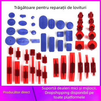 Kit de reparații pentru deformări auto fără vopsire cauzate de grindină — unelte de tras, cleme de tras, garnituri și ciocan