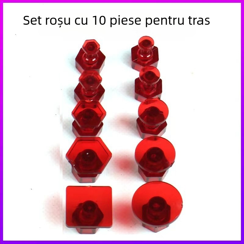 Kit de reparații pentru deformări auto fără vopsire cauzate de grindină — unelte de tras, cleme de tras, garnituri și ciocan