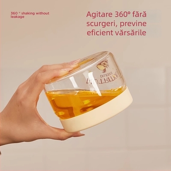 Cutie de prânz din sticlă cu capac etanș, compatibilă cu microunde, de calitate alimentară, cu compartiment pentru supă