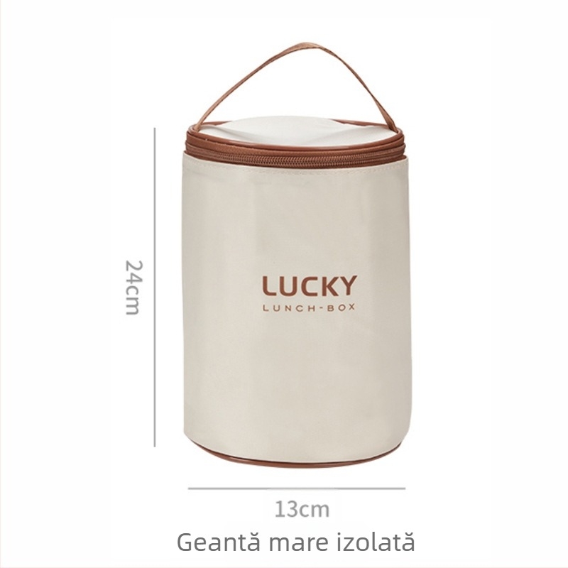 Cutie de prânz din sticlă cu capac etanș, compatibilă cu microunde, de calitate alimentară, cu compartiment pentru supă