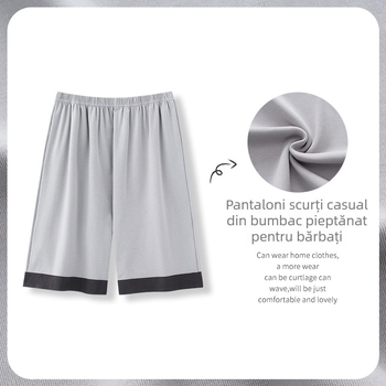 Pantaloni scurți de pijama pentru bărbați, vară, țesătură ce imită bumbacul, îmbrăcăminte de casă, croială subțire, mărime mare, 2026 nou model
