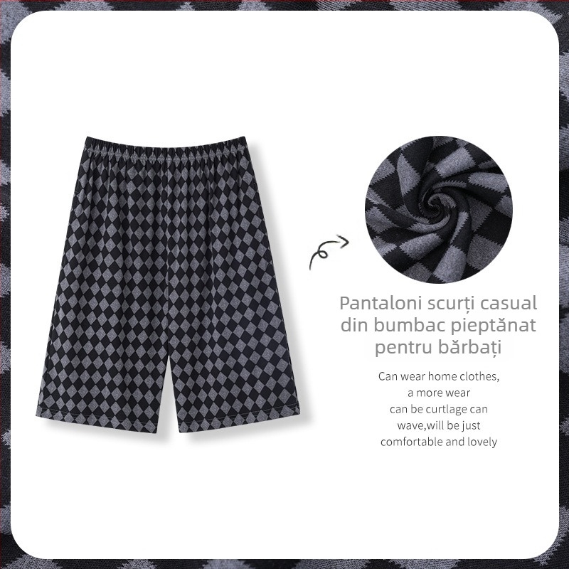 Pantaloni scurți de pijama pentru bărbați, vară, țesătură ce imită bumbacul, îmbrăcăminte de casă, croială subțire, mărime mare, 2026 nou model