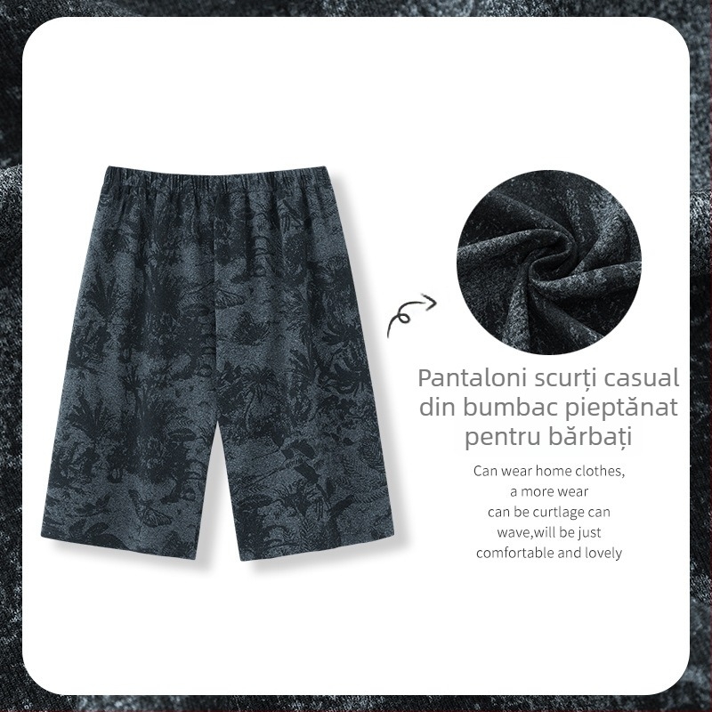 Pantaloni scurți de pijama pentru bărbați, vară, țesătură ce imită bumbacul, îmbrăcăminte de casă, croială subțire, mărime mare, 2026 nou model